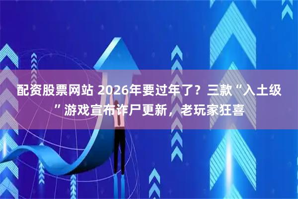 配资股票网站 2026年要过年了？三款“入土级”游戏宣布诈尸更新，老玩家狂喜